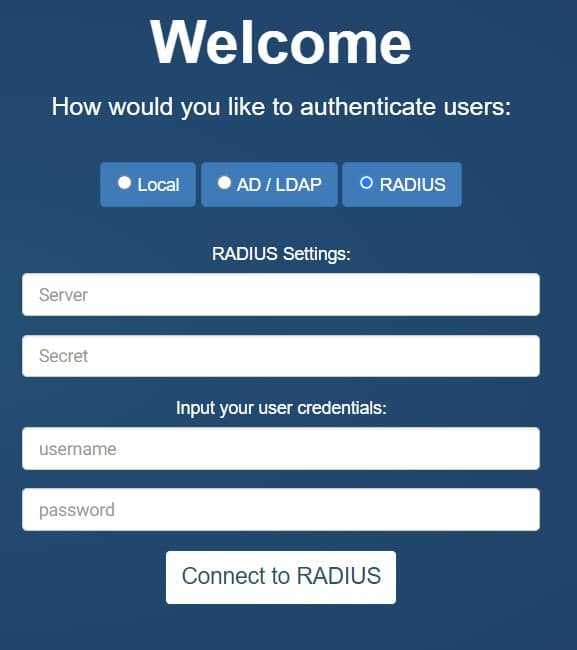 Welcome: How would you like to authenticate users