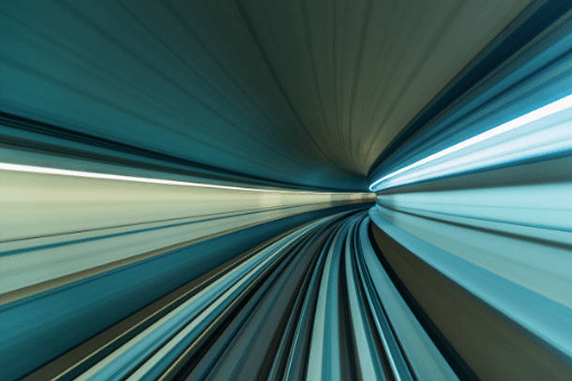 moving fast through a tunnel