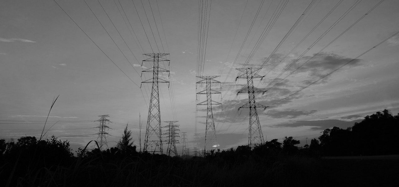power lines going through pylons